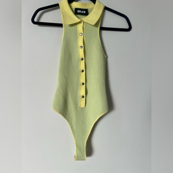 New SER.O.YA Ribbed Collared Bodysuit - Picture 8 of 10